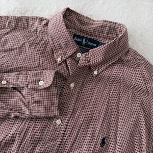 Polo Ralph Lauren Yarmouth Classic-Fit Plaid Dress Shirt Dark Red White 16 34/35